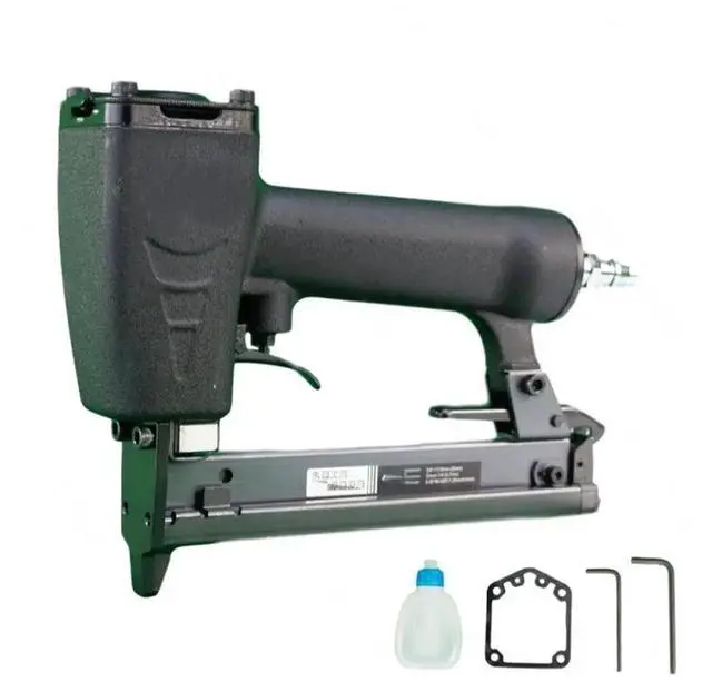 Main image of 425K pneumatic nail gun woodworking iron art rattan furniture aluminum tube 6MM narrow book machine rivet tool 10-25MM nails