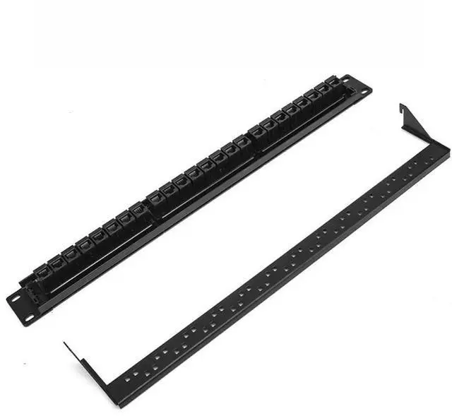 Main image of 19 inch 1U cabinet rack pass-through 24 ports 6 patch panel RJ45 contact ports (RJ45 contact ports) modular frame