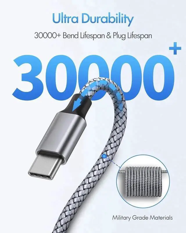 Alt view image 4 of 7 - USB C to USB C Cable 4ft 2-Pack 60W USBC to USBC Cord Type C to C Charger Cable Fast Charging for iPhone 16/15 Pro Max/Plus/Pro for MacBook Pro Air/iPad for Galaxy S24 S23