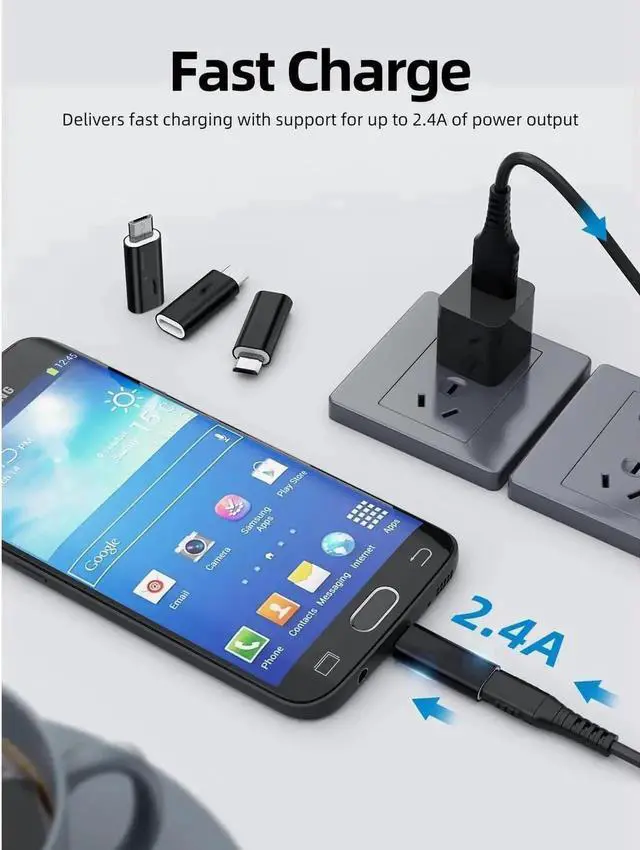 Alt view image 5 of 7 - JAENFONG Micro USB to USB C Adapter Type C Female to MicroUSB Male Converter for OTG Data Sync (Black Micro USB to Type C)