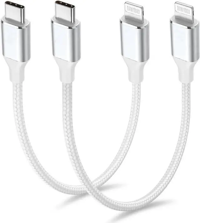 Main image of JAENFONG 1ft 2Pack USB C to Lightning Cable Short PD USB C to iPhone Cable MFi Certified Nylon Braided Short iPhone Charger Cord Fast Charging for iPhone 14 13 12 11 Pro Max XR XS X 8 Plus SE iPad
