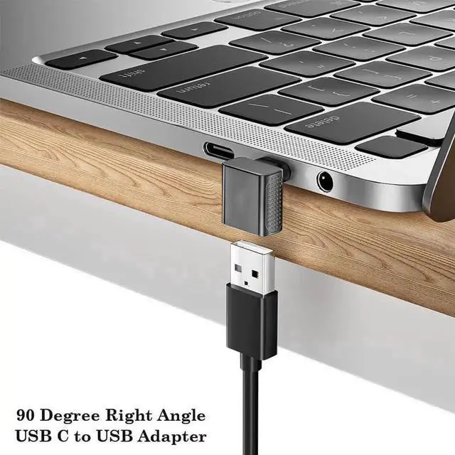 Alt view image 5 of 7 - JAENFONG 10Gbps USB C to USB Adapter (2 Pack) Up and Down 90 Degree Right Angle USB C Male to USB A 3.2 Female Converter for iPhone 16 15 Series iPad MacBook and More