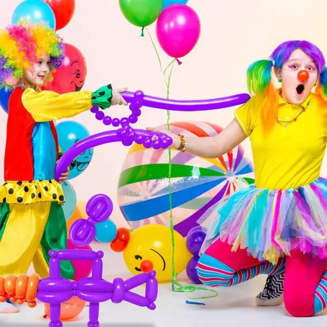 Alt view image 5 of 7 - LXZFCRG 260 Balloons Purple Long Balloon for Balloon Animals, Thickening Long Skinny Latex Twisting Ballon for Halloween Party Suppies Birthday Wedding (Purple)