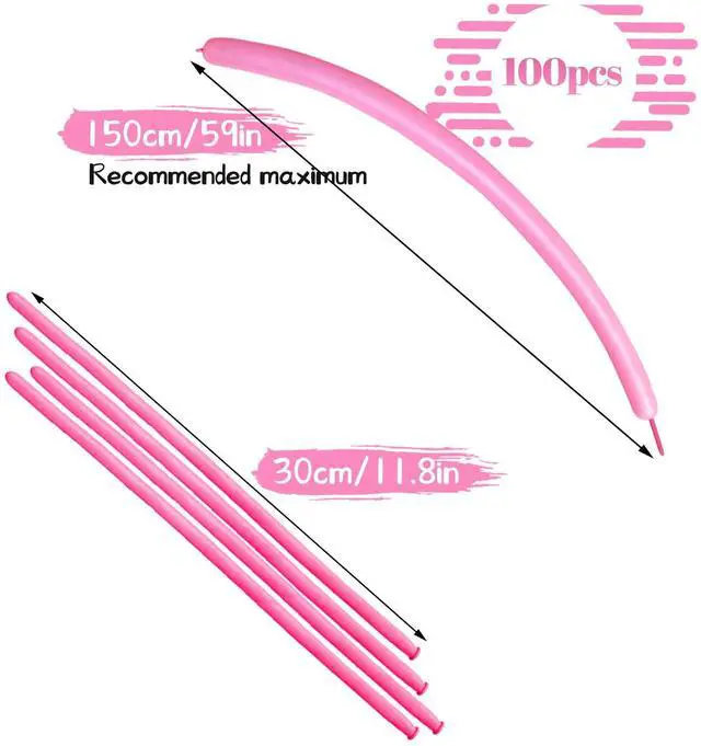 Alt view image 2 of 7 - LXZFCRG 260 Long Balloons for Animals, Latex Twisting Balloons for Garland, Parties - Pink