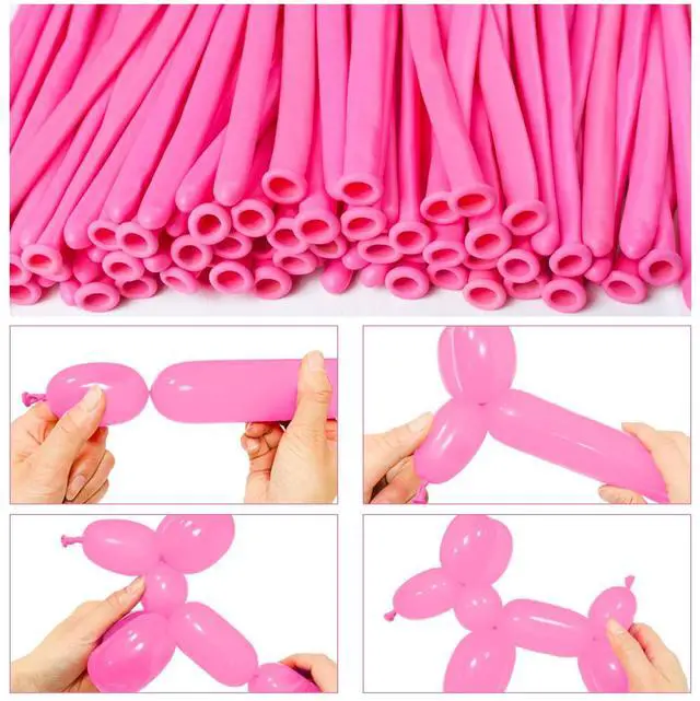 Alt view image 3 of 7 - LXZFCRG 260 Long Balloons for Animals, Latex Twisting Balloons for Garland, Parties - Pink