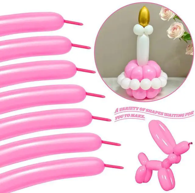 Alt view image 4 of 7 - LXZFCRG 260 Long Balloons for Animals, Latex Twisting Balloons for Garland, Parties - Pink