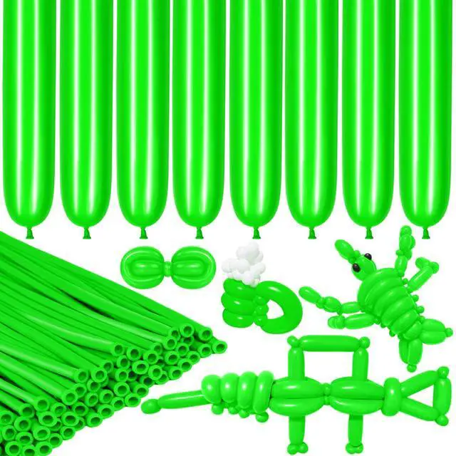 Main image of 260 Balloons Green Long Balloons for Balloon Animals, Thickening Long Skinny Latex Twisting Balloon for Balloon Garland Halloween Party Suppies Birthday Wedding (Green)