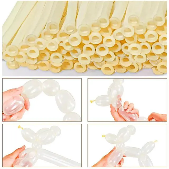 Alt view image 2 of 7 - LXZFCRG 260 Balloons Clear Long Skinny Latex Balloon for Balloon Animals, 100Pcs Twisting Ballon Shine for Balloons Arch Party Supplies Weddings Birthday (Clear)