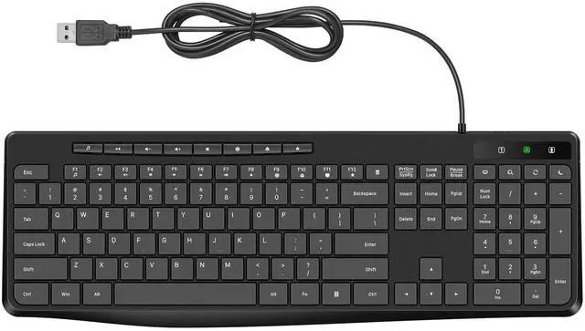 Main image of Wired Keyboard,Quiet Keyboard, Multimedia USB Computer Keyboard, Silent Keyboardwith Low Profile Chiclet Keys,Large Number Pad,Spill-Resistant,Anti-Wear Letters,Full Size for Laptop,Desktop