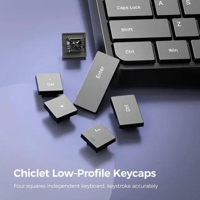 Alt view image 5 of 7 - Wired Keyboard,Quiet Keyboard, Multimedia USB Computer Keyboard, Silent Keyboardwith Low Profile Chiclet Keys,Large Number Pad,Spill-Resistant,Anti-Wear Letters,Full Size for Laptop,Desktop