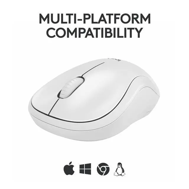 Alt view image 6 of 7 - M240 Silent Bluetooth Mouse, Wireless, Compact, Portable, Smooth Tracking, 18-Month Battery, for Windows, macOS, ChromeOS, Compatible with PC, Mac, Laptop, Tablets - Off White