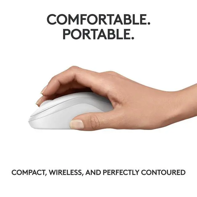 Alt view image 5 of 7 - M240 Silent Bluetooth Mouse, Wireless, Compact, Portable, Smooth Tracking, 18-Month Battery, for Windows, macOS, ChromeOS, Compatible with PC, Mac, Laptop, Tablets - Off White