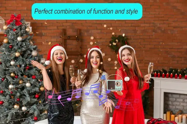 Alt view image 6 of 7 - Dosmix Retro Bluetooth Speaker, Vintage Decor, Small Wireless Bluetooth Speaker, Cute Old Fashion Style for Kitchen Desk Bedroom Office Party Outdoor,Birthday Gifts for Women Teenage