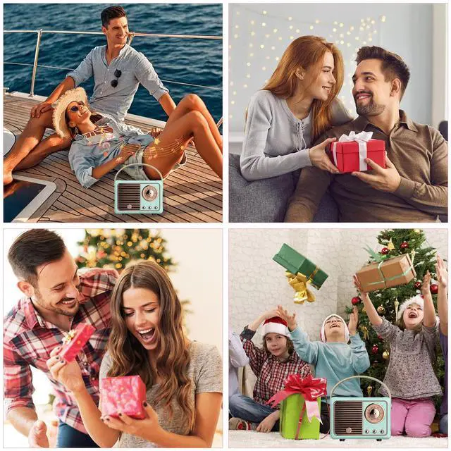 Alt view image 4 of 7 - Dosmix Retro Bluetooth Speaker, Vintage Decor, Small Wireless Bluetooth Speaker, Cute Old Fashion Style for Kitchen Desk Bedroom Office Party Outdoor,Birthday Gifts for Women Teenage