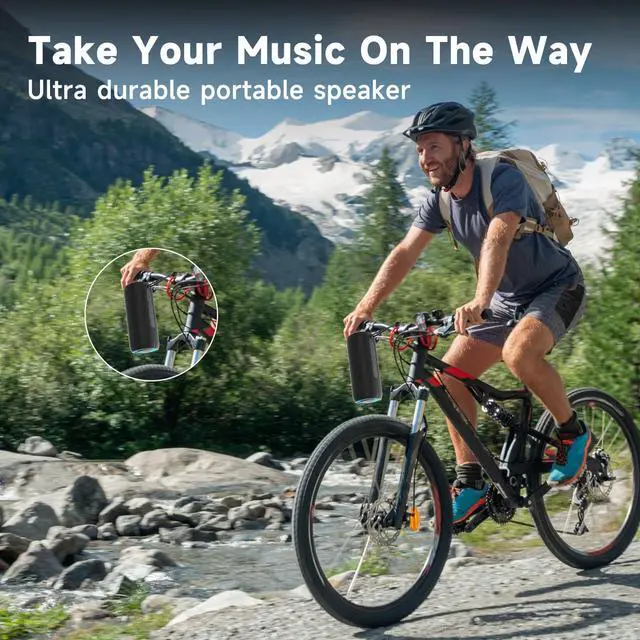 Alt view image 4 of 7 - Bluetooth Speaker, Portable Wireless Clear Loud Stereo Sound IPX5 Waterproof with RGB Lights BT5.3 Long Playtime TWS Pairing,for Home Party Outdoor Beach,Great Gift Choice (Black)