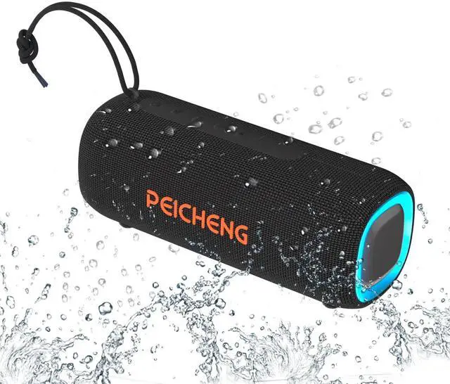 Main image of Bluetooth Speaker, Portable Wireless Clear Loud Stereo Sound IPX5 Waterproof with RGB Lights BT5.3 Long Playtime TWS Pairing,for Home Party Outdoor Beach,Great Gift Choice (Black)