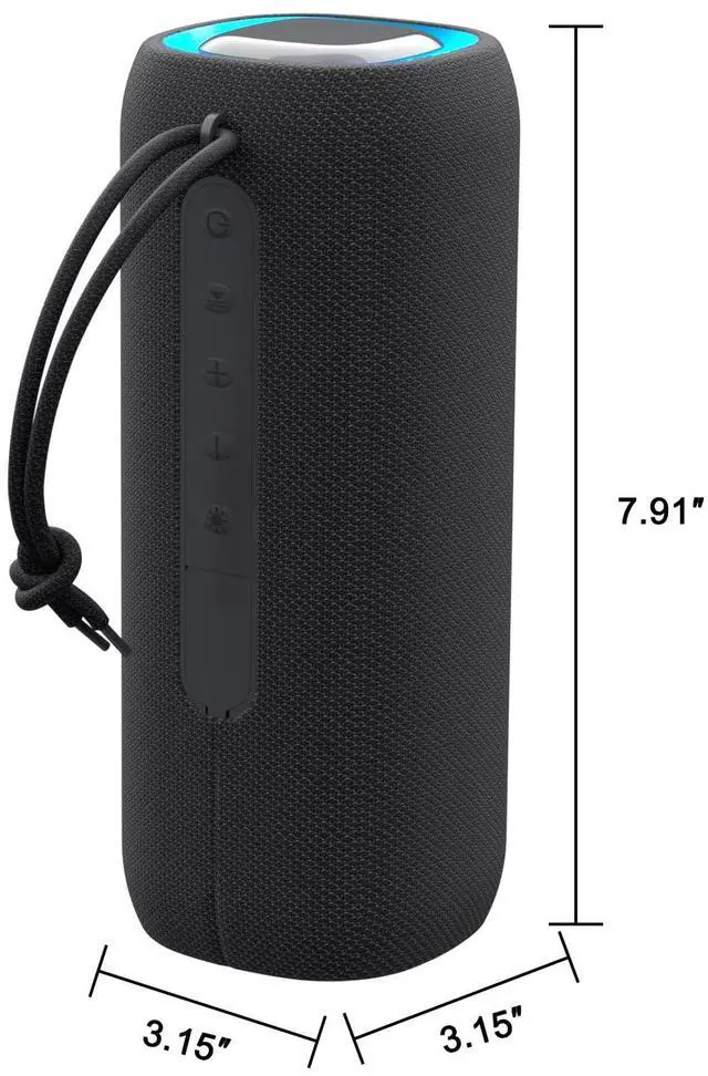 Alt view image 7 of 7 - Bluetooth Speaker, Portable Wireless Clear Loud Stereo Sound IPX5 Waterproof with RGB Lights BT5.3 Long Playtime TWS Pairing,for Home Party Outdoor Beach,Great Gift Choice (Black)