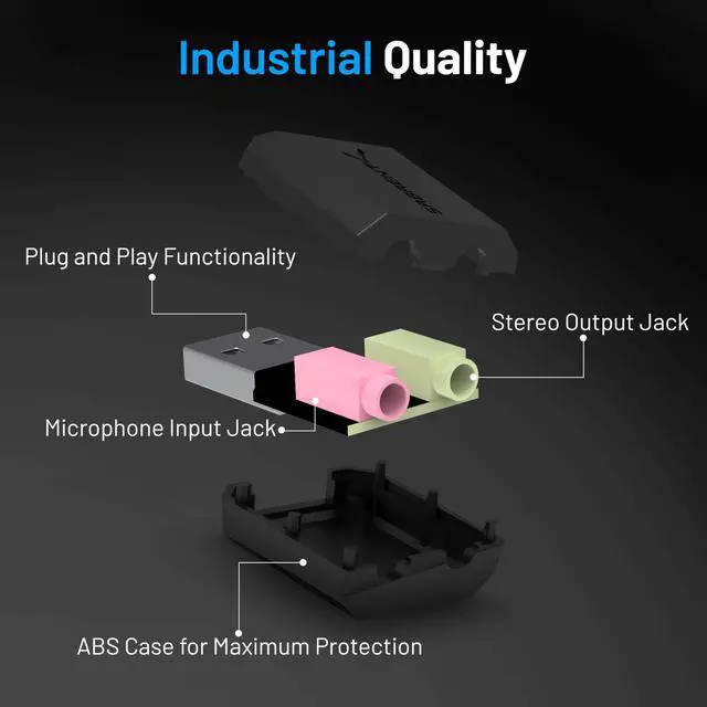 Alt view image 4 of 7 - USB External Stereo Sound Adapter for Windows and Mac. Plug and Play No Drivers Needed. (AU-MMSA)