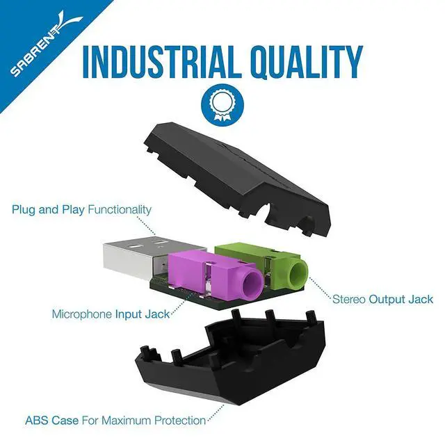 Alt view image 7 of 7 - USB External Stereo Sound Adapter for Windows and Mac. Plug and Play No Drivers Needed. (AU-MMSA)