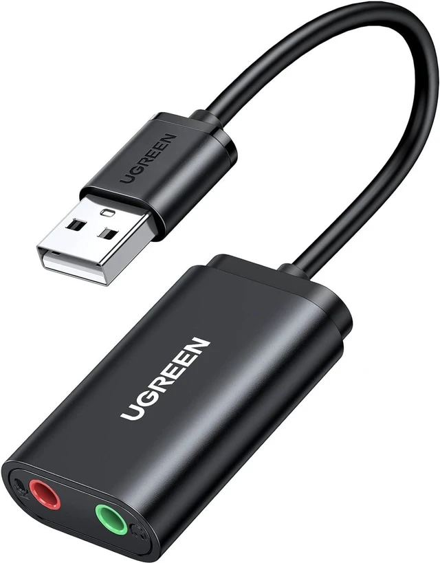 Alt view image 4 of 7 - UGREEN USB to Audio Jack Sound Card Adapter with Dual TRS 3-Pole 3.5mm Headphone and Microphone USB to Aux 3.5mm External Audio Converter for Windows Mac Linux PC Laptops Desktops PS5 Switch 2