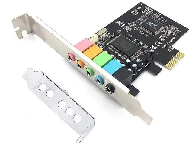 Alt view image 5 of 5 - PCIe 5.1 Internal Sound Card for PC, Windows 7, 3D Stereo Audio Card, CMI8738 Chip, PCI Express Adapter