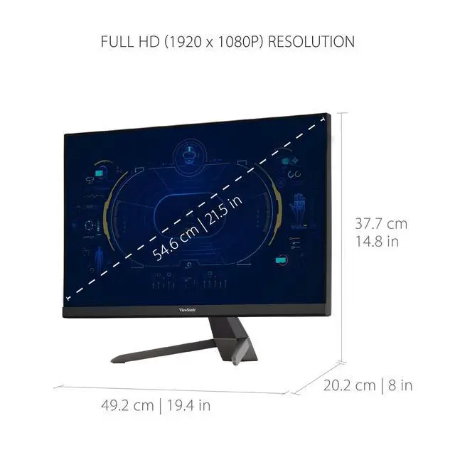 Alt view image 4 of 6 - VX2267-MHD 22 Inch 1080p Monitor, 100Hz Refresh Rate with FreeSync for Ultimate Home Entertainment, Eye Care Technology, Ultra-Thin Bezels, HDMI, and DisplayPort Inputs