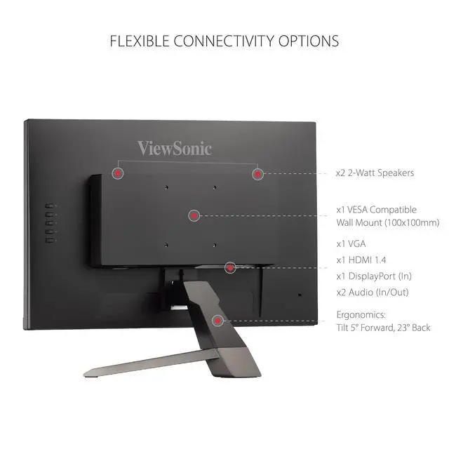 Alt view image 5 of 6 - VX2267-MHD 22 Inch 1080p Monitor, 100Hz Refresh Rate with FreeSync for Ultimate Home Entertainment, Eye Care Technology, Ultra-Thin Bezels, HDMI, and DisplayPort Inputs