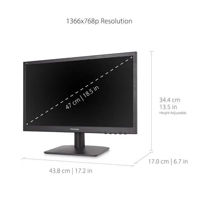 Alt view image 3 of 5 - VA1903H 19 Inch WXGA Monitor, Compact 16:9 Widescreen for Small Desk Spaces and Home Offices, Custom ViewModes, and HDMI Input