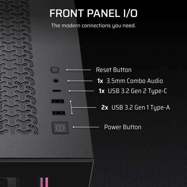 Alt view image 6 of 7 - 3500X RS ARGB Panoramic Mid-Tower PC Case 3X Pre-Installed Fans, High Airflow, Spacious Interior, GPU Anti-Sag, Reverse Connection Motherboard Compatible Black