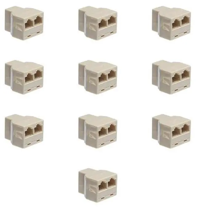 Main image of Lumenzi RJ45 Female Inline Coupler Adapter - 8P8C - Straight Pinout for Ethernet Cable Connections 10 Pcs Pack
