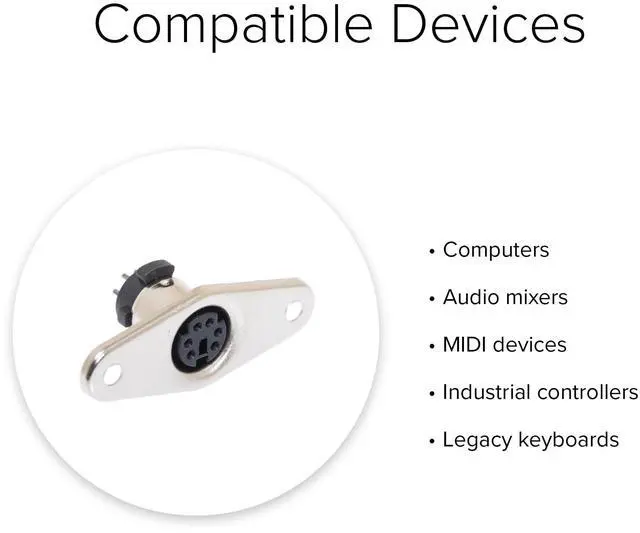 Alt view image 2 of 3 - Lumenzi Mini 6 Pin DIN Female Solder Panel Mount Connector - Metal for Audio Wiring 10 Pcs Pack