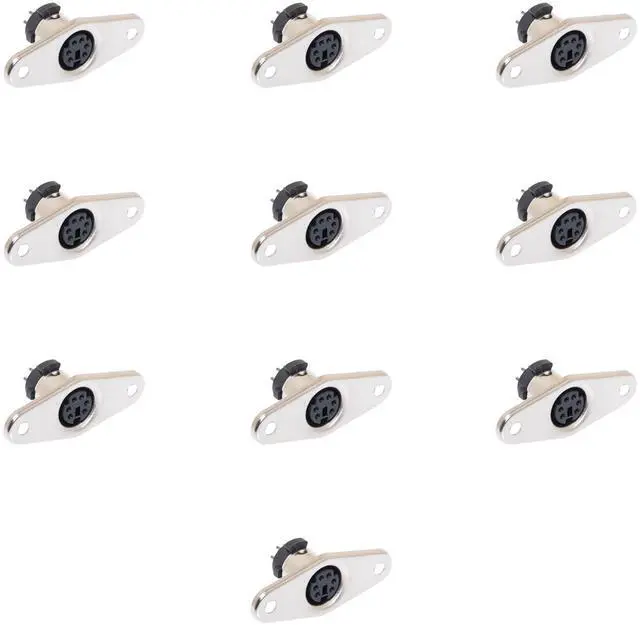 Main image of Lumenzi Mini 6 Pin DIN Female Solder Panel Mount Connector - Metal for Audio Wiring 10 Pcs Pack