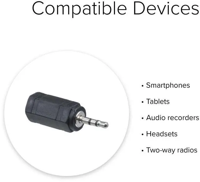 Alt view image 2 of 3 - Lumenzi 3.5mm Stereo Female to 2.5mm Stereo Male Headset Adapter, 10 Count, 1 Pack