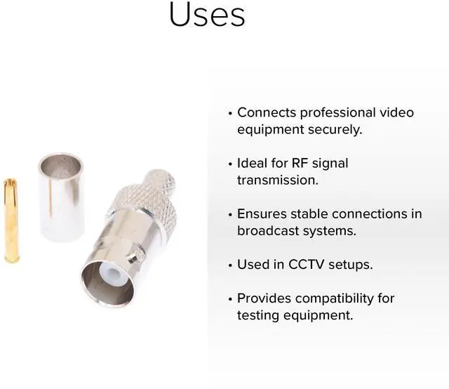 Alt view image 4 of 4 - Lumenzi BNC Female Crimp Connector for LMR-240 Coaxial Cable  Compact and High-Quality  10 Pcs Pack