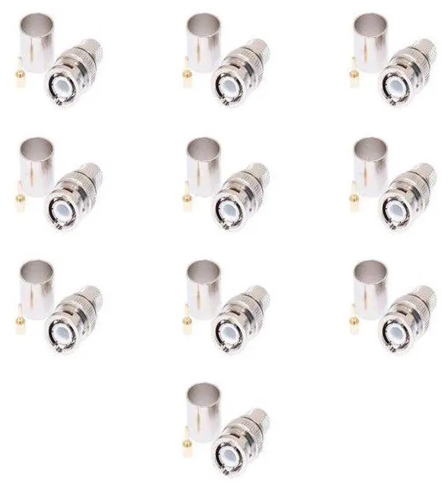 Main image of Lumenzi BNC Male Crimp Connector for Belden 9913 & LMR-400 Coax Cables  Secure & Long-Lasting  10 Pcs Pack
