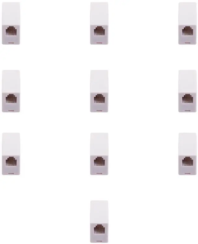 Main image of Lumenzi RJ11 Female Inline Coupler Adapter - 6P4C Cable Connector, 10 Pcs Pack