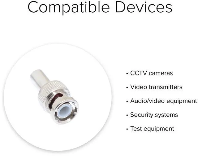 Alt view image 2 of 3 - Lumenzi 20 AWG Center Pin BNC Male Crimp Connector - RG59 & RG62 PVC for Coaxial Cable 10 Pcs Pack