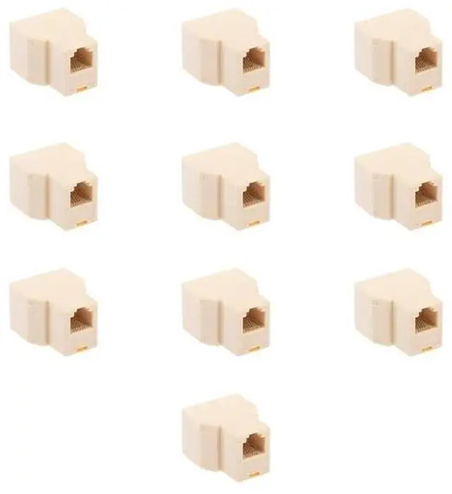 Main image of Lumenzi RJ11 Female Telephone Splitter Adapter - 6P4C - Straight Pinout for Phone Line Split 10 Pcs Pack
