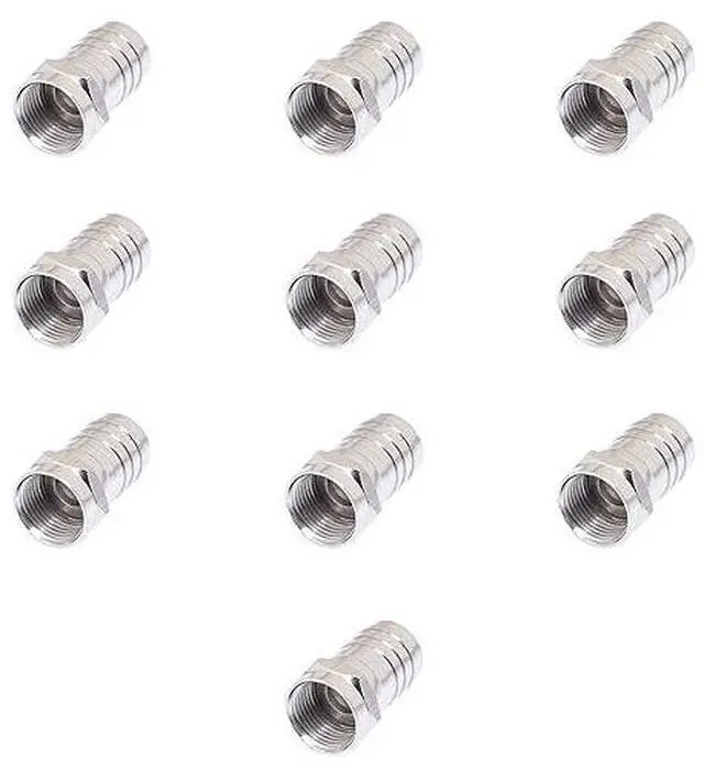 Main image of Lumenzi F-Type Male Crimp Connector for RG59/U Quad Shield Coaxial Cable  Premium Quality Adapter  10 Pcs Pack