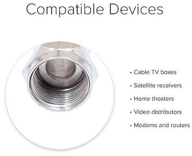 Alt view image 3 of 3 - Lumenzi F-Type Male Crimp Connector for RG59/U Quad Shield Coaxial Cable  Premium Quality Adapter  10 Pcs Pack
