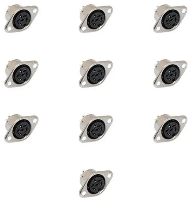 Main image of Lumenzi 6 Pin DIN Female Solder Panel Mount Connector for Audio Equipment Installation 10 Pcs Pack