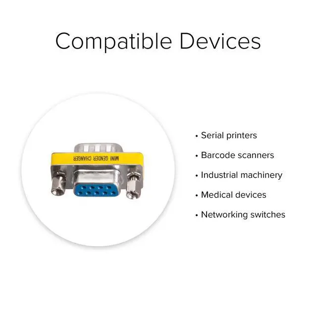 Alt view image 3 of 3 - Lumenzi DB9 Male to DB9 Female Low Profile Port Saver for Compact Serial Connections 10 Pcs Pack