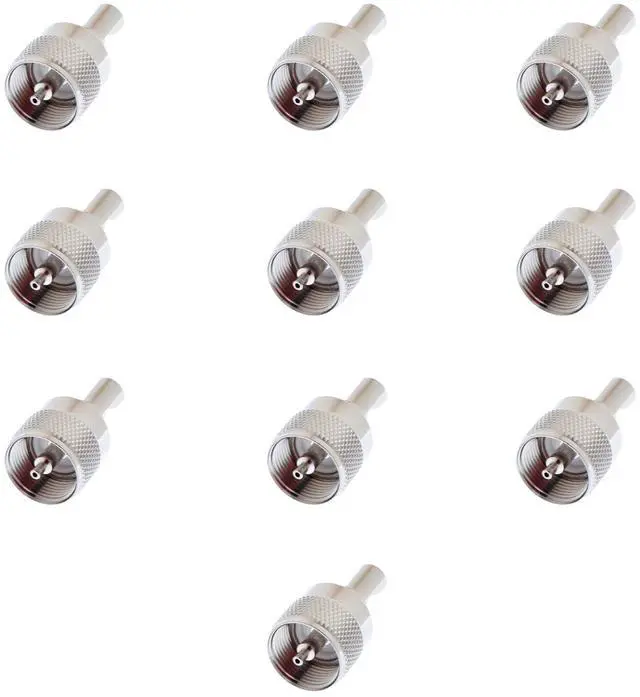 Main image of Lumenzi UHF Male Crimp Connector for RG58, RG141 & LMR-195 Coax Cables  Durable and Easy Installation  10 Pcs Pack