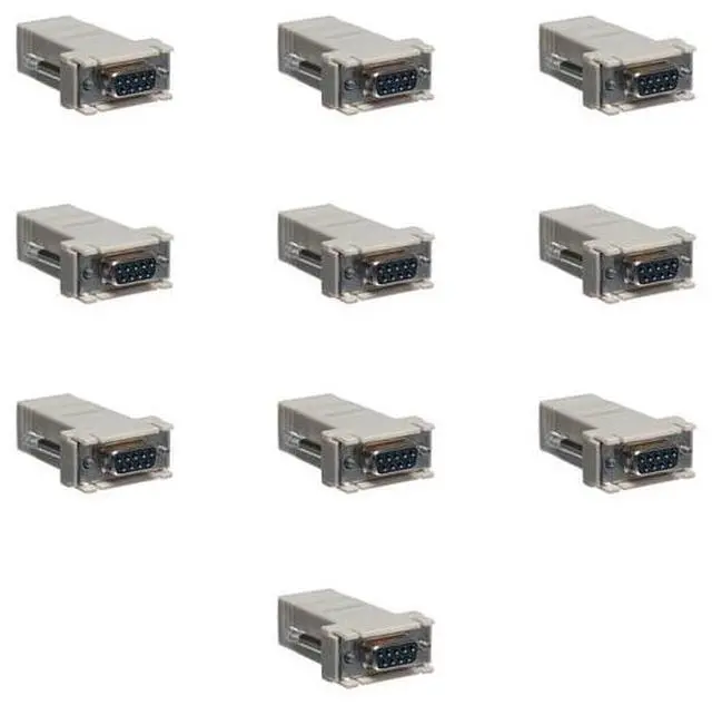 Main image of Lumenzi DB9 Female to RJ45 Female Modular Adapter Kit - 8 Conductor for Network Connections 10 Pcs Pack