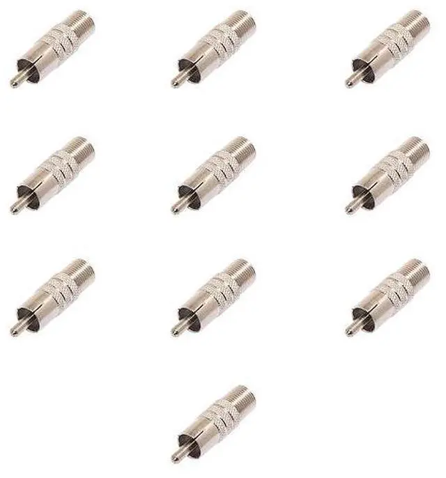 Main image of Lumenzi F-Type Female to RCA Male Coaxial Adapter for Audio/Video Connection  Universal Compatibility  10 Pcs Pack