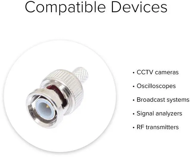 Alt view image 4 of 4 - Lumenzi BNC Male Crimp Connector for RG174 PVC Coaxial Cable  Reliable Signal Transfer  10 Pcs Pack