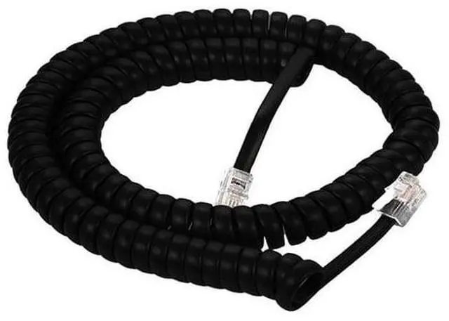 Main image of Lumenzi Durable 4 Inch Lead Handset Cord - Flat Black Telephone Cable for Clear Communication and Strength - Perfect for Home or Office - 12 FT