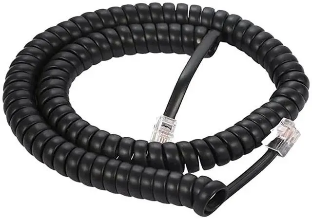 Main image of Lumenzi Reliable 1.5 Inch Lead Handset Cord - Black Telephone Cable for Professional Use with Excellent Flexibility and Strength - 12 FT