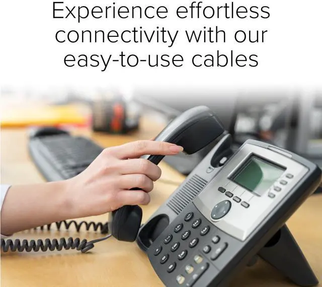 Alt view image 2 of 6 - Lumenzi Reliable 1.5 Inch Lead Handset Cord - Black Telephone Cable for Professional Use with Excellent Flexibility and Strength - 12 FT