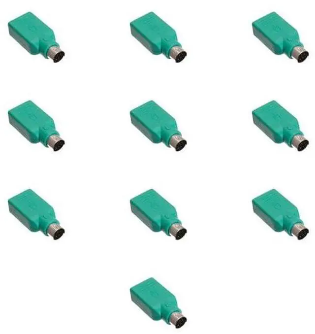 Main image of Lumenzi USB 2.0 Type A Female to PS2 Male Adapter for Keyboard and Mouse Conversion 10 Pcs Pack